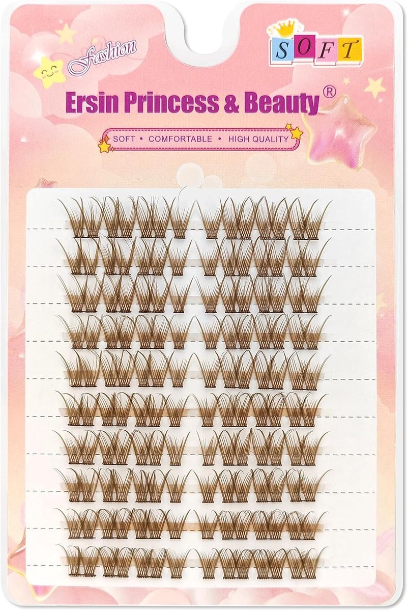 Wimperextensions bruin 10-14 mm - Gemengde kunstwimpers - Natuurlijk uiterlijk - Eenvoudig zelf aan te brengen - ShopVlot