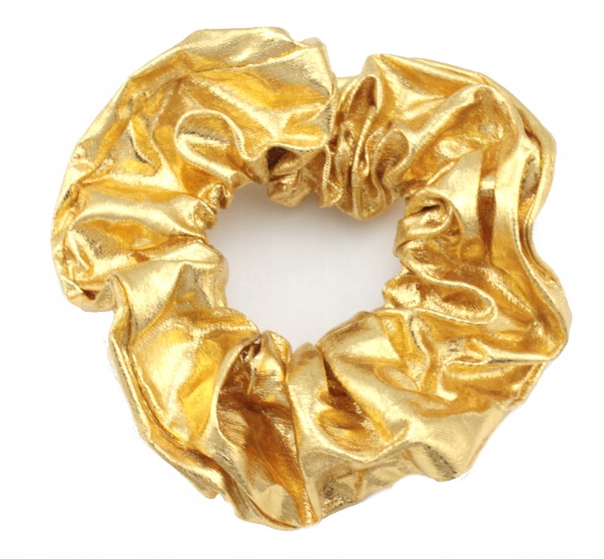 Gouden Metallic Scrunchie Haarband met Eikel