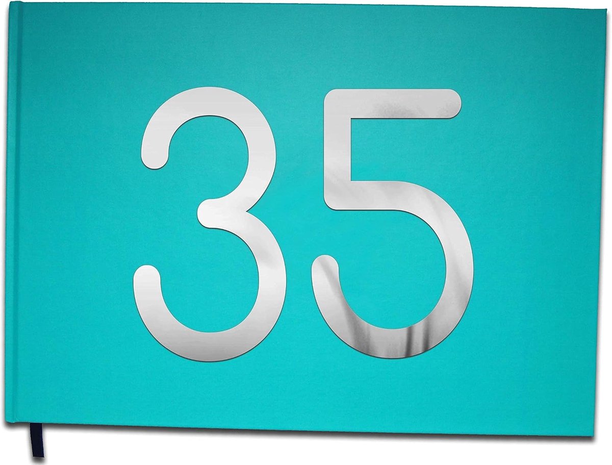 Gastenboek 35 jaar - chromen letters - premium kwaliteit - perfect voor elke gelegenheid - ShopVlot