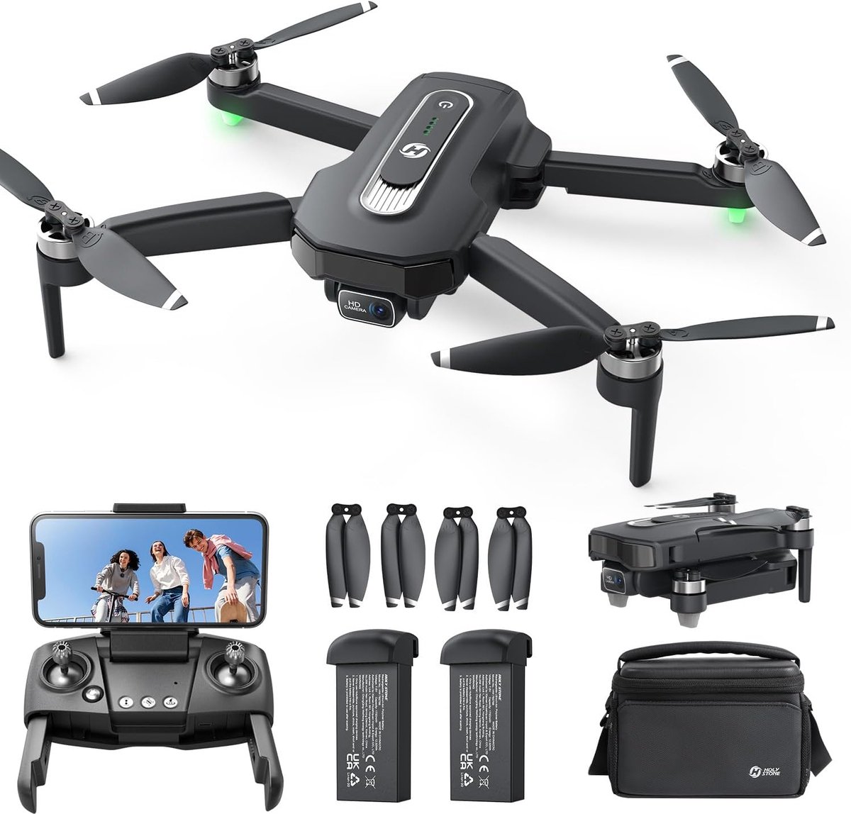 GPS-drone met camera - 4K resolutie - lange vliegtijd - eenvoudig te besturen - ShopVlot