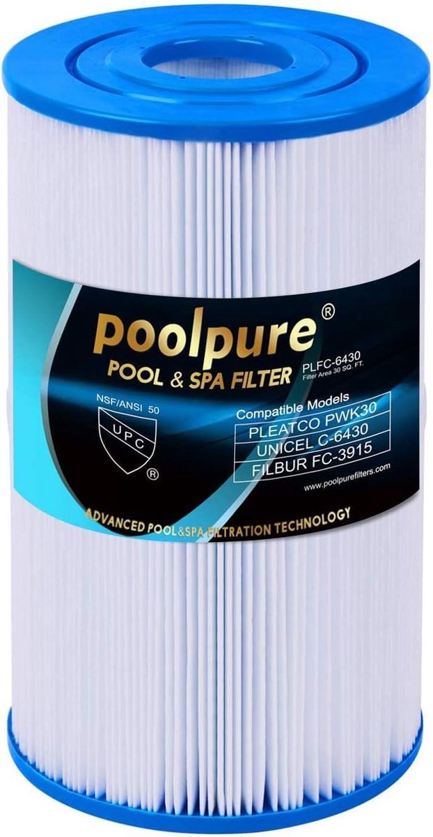 Spa filter vervangingscartridge 30 sq. ft. - 10 1/2 inch lengte - NSF/ANSI 50 gecertificeerd - voor heldere spa water - ShopVlot