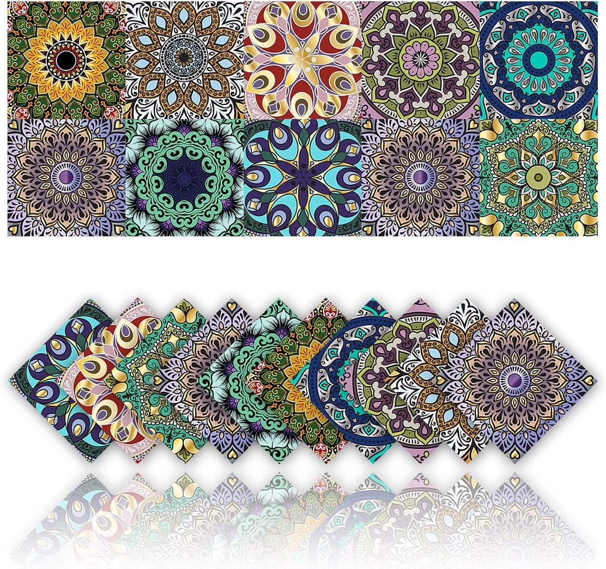 Tegelstickers 20 Stuks - Retro Bohemian Stijl - Waterproof PVC - Ideaal voor Badkamer en Keuken - ShopVlot