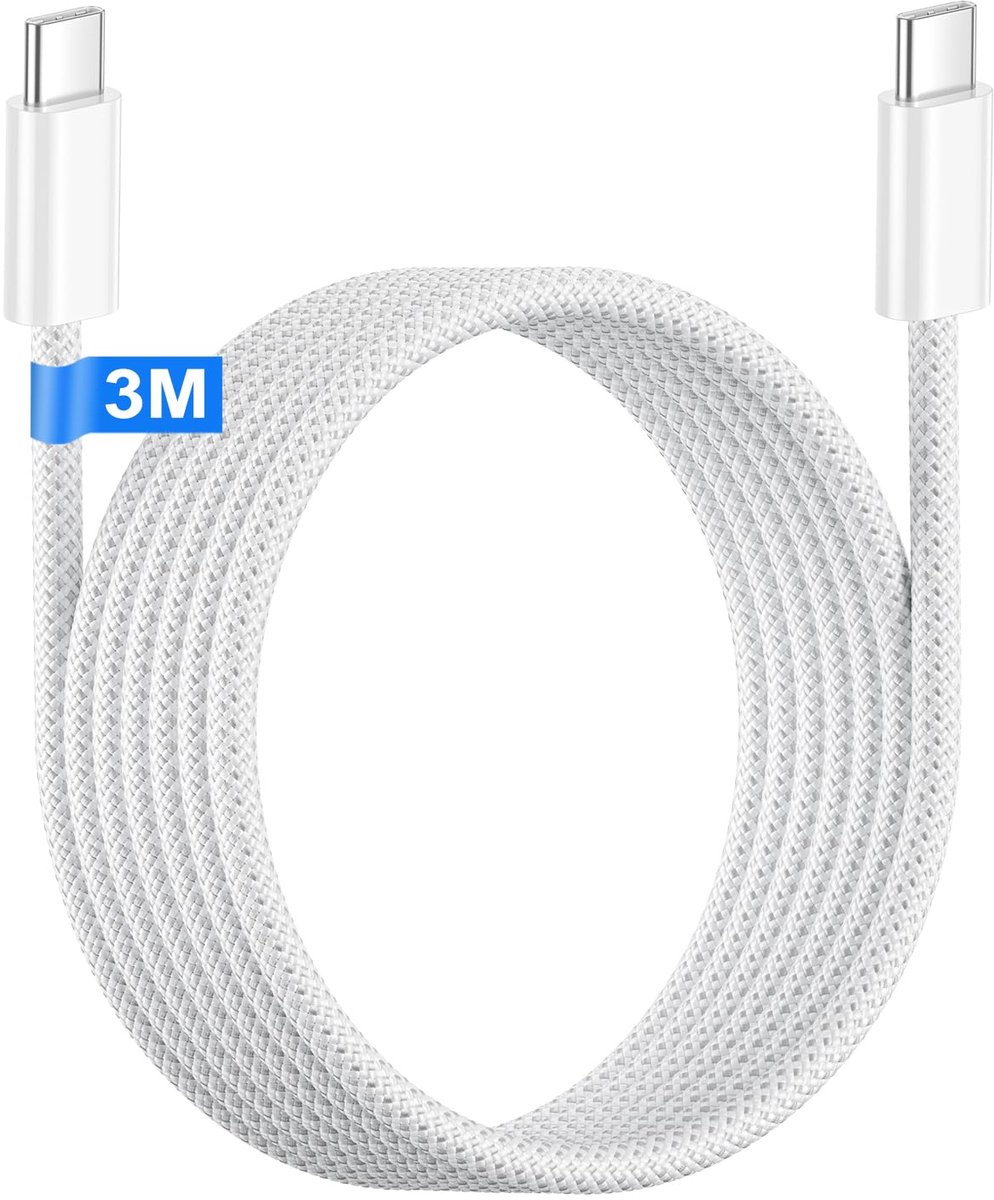 USB C kabel 3m - nylon - snellaadfunctie - veilig opladen - ShopVlot