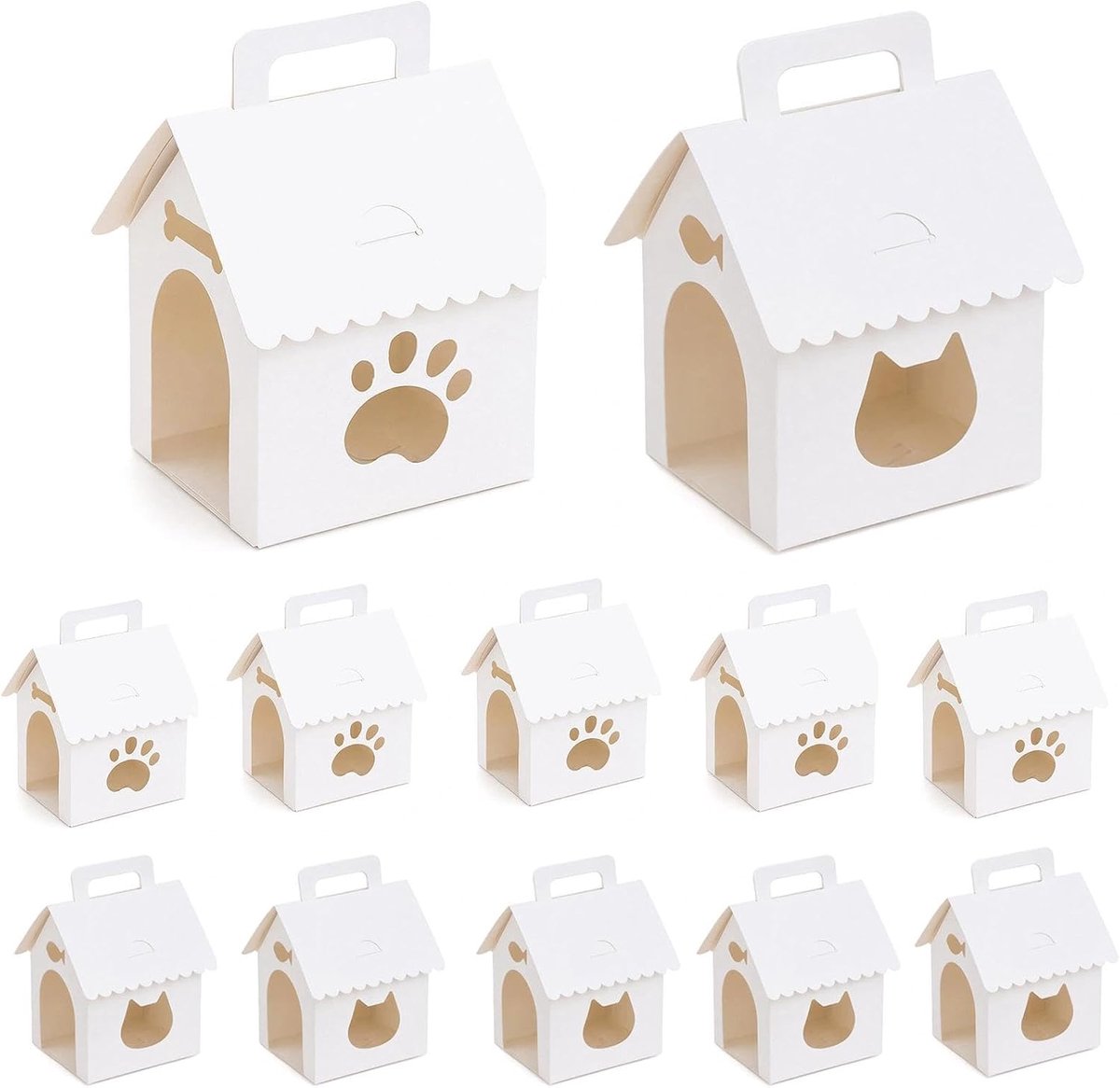 Geschenkdozen 12 stuks - 6 katten en 6 honden - opvouwbaar - perfect voor kinderverjaardag - ShopVlot