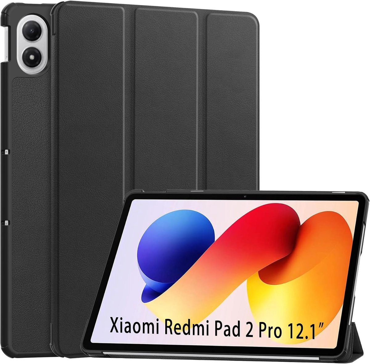 Hoes voor Xiaomi Redmi Pad 2 Pro 12,1 inch - modieuze Smart Trifold Stand Cover - hoogwaardig PU-leer - ShopVlot