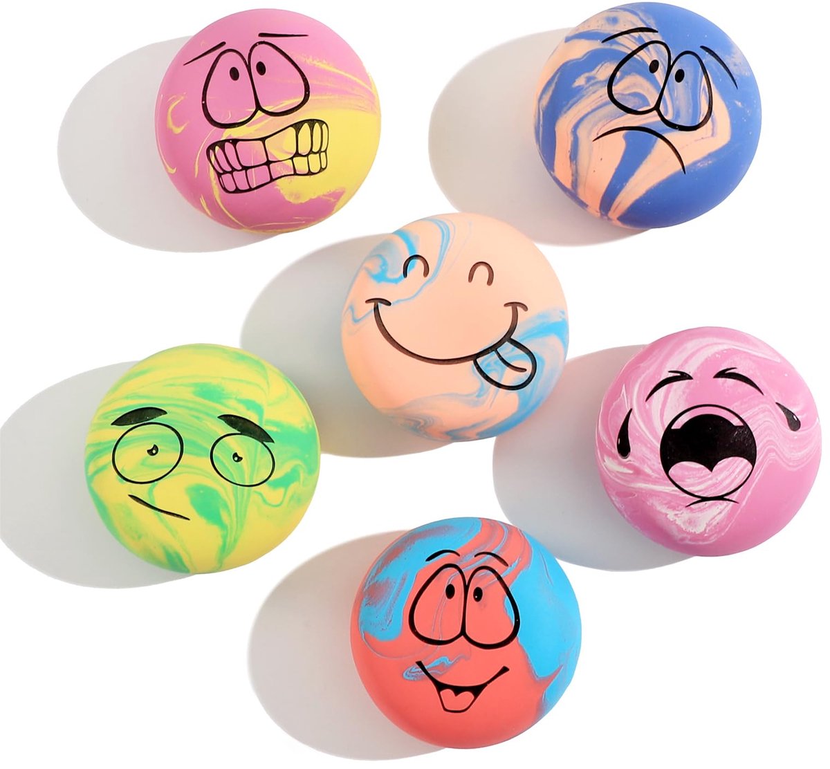 Set van 6 Piepende Hondenspeeltjes - Interactieve Latex Rubber Speelballen voor Honden - Zachte Speelballen met Piep voor Puppy’s en Kleine Honden - Duurzaam Kauwspeelgoed voor Gooien, Apporteren en Spelen