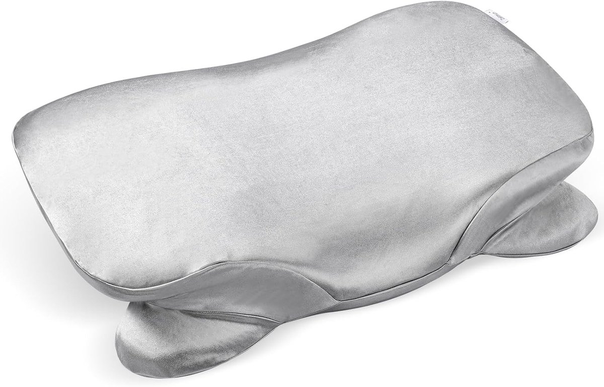 Satin Kussensloop voor Nekkussen - Grijs - Zacht en Glad voor Verbeterd Slapend Comfort - ShopVlot
