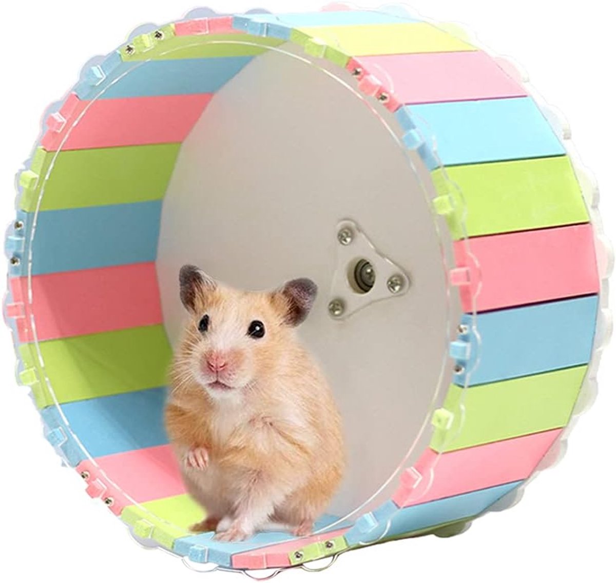 Hamster met loopfiets, geruisloos wiel voor hamsters, hamsters en kleine dieren om te trainen, 15 cm