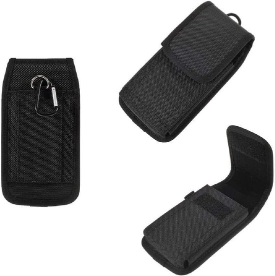 Cover Riem in Nylon met Twee Riemlussen Verticaal en Horizontaal voor Tecno Spark 9 (2022) - Zwart — afbeelding 2