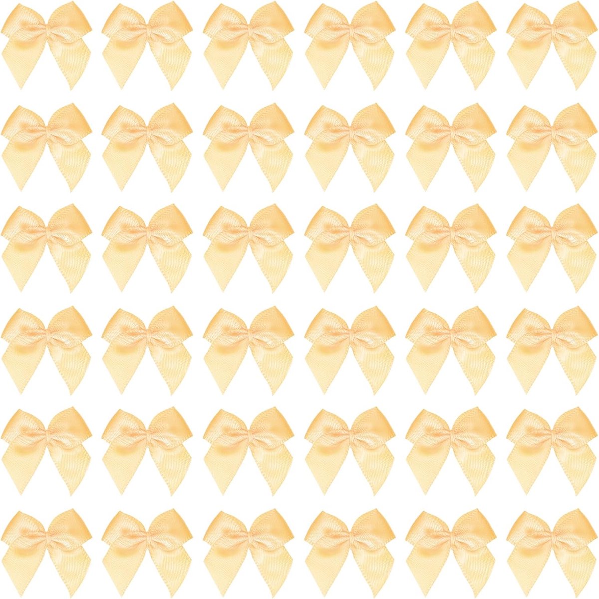 1 Inch Mini Lint Boog 100 Stuks Satijnen Stoflint Bloembogen Appliques voor DIY Knipsel Naaien Bruiloft Feest Decoratie, Goud