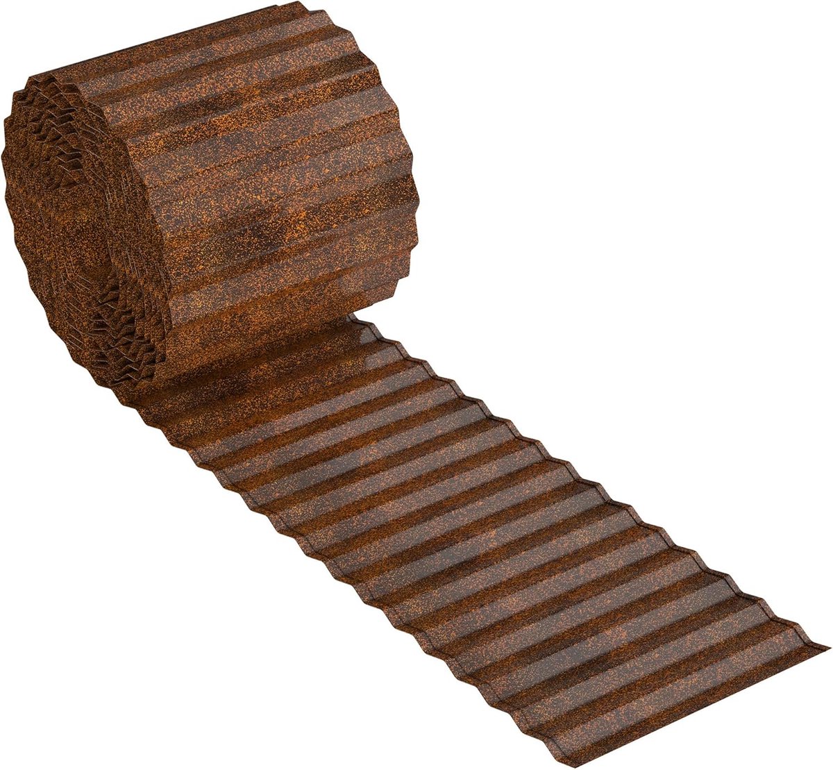 Gazonrand, metaal, 10 m perkrand, golven, maairand, verzinkt, 18 cm breed, doe-het-zelf flexibele bedomranding voor tuinplanten, groenteteelt, bloemen, roestrood
