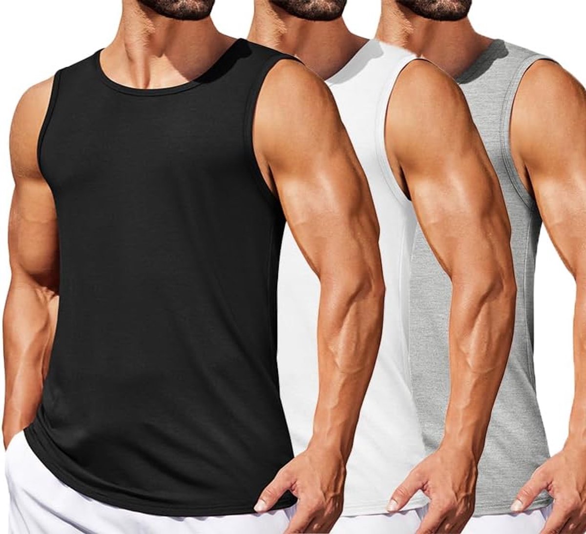 Heren Vesten 2/3er Pack Tank Tops Gym Workout Fitness Bodybuilding Shirts Zomer Mouwloze Atletische Tops Set