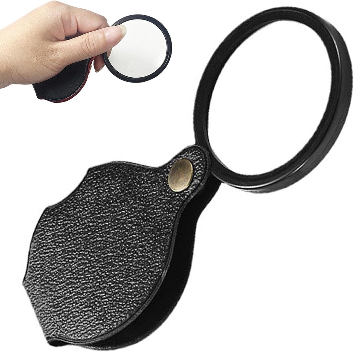 20-voudige zakloep, draaibaar, zakloep, opvouwbaar HD-mini-zakvergrootglas voor het lezen van studenten (zwart)
