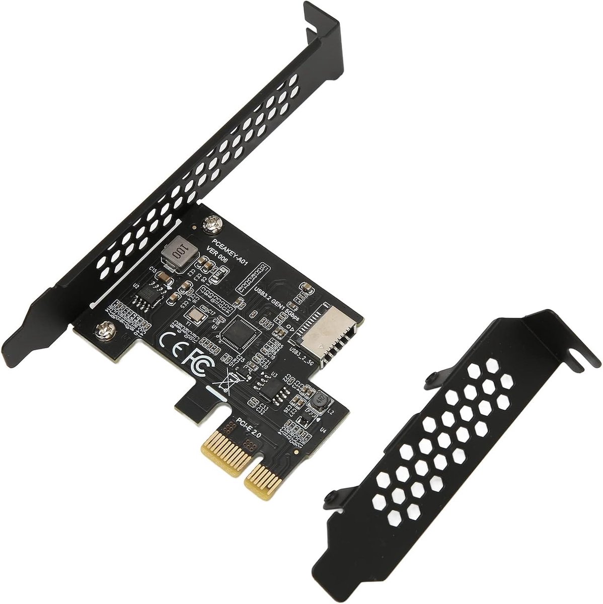 E Naar USB 3.2 Uitbreidingskaart, Frontpaneel Connector Riser Card met USB3.2 Gen1 USB3.2 Gen1 Type E 20PIN Interface, USB3.2 Gen1 5Gbps A Sleutel Geschikt voor Desktop Front