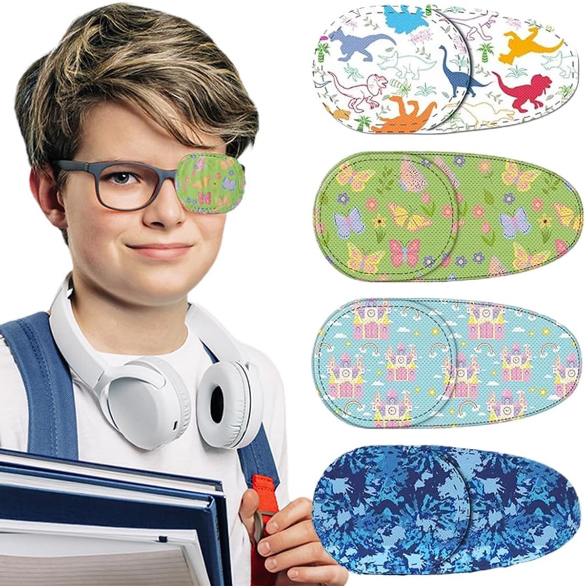 Amblyopie ooglapjes, 4 stuks amblyopie ooglapsters voor kinderen, orthopedische oogklep, medisch voor schielen, bril cover, oogpatch, lazy eye, strabisme, oogpleisters