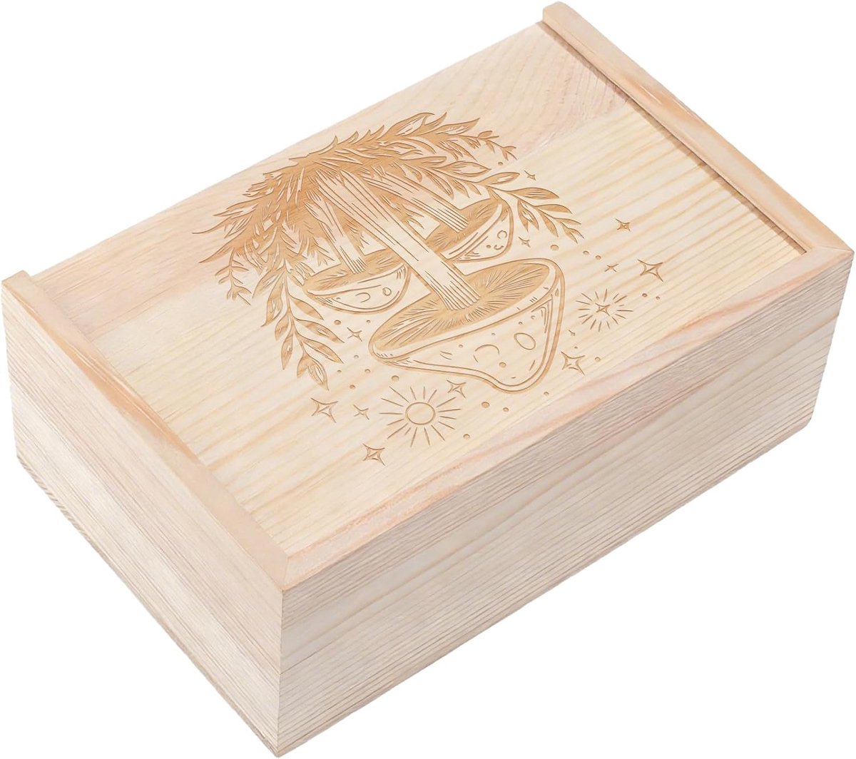 Boîtes Rangement Bois pour Cartes Tarot Boîte Sorcière Porte Cartes Bois Massif Boîte Cartes Tarot avec Couvercle Coulissant Boîte à Bibelots Boîte Rangement Décorative pour Bijoux 9x14x5cm