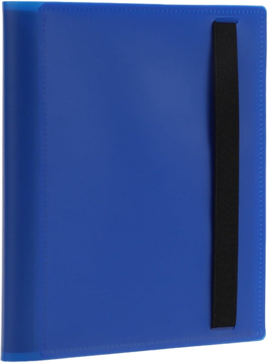 Verzamelalbum blauw 1 stuk verzamelkaarten waterdicht | PP-materiaal, 21 x 17,5 cm album, stofdicht, slijtvast, compatibel met standaardkaarten, 4 vakken, 160 hoezen