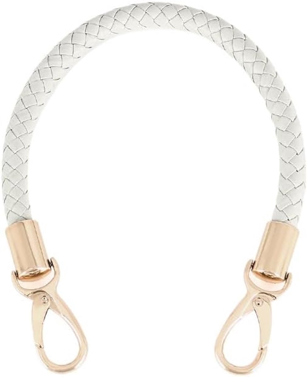2 stuks doe-het-zelf tasgrepen, schouderriem, reservehengsels voor tassen, handtas, portemonnee, 40 cm, PU-leer, tashengsels, gevlochten tasbeugel, leren riem, lichtgrijs