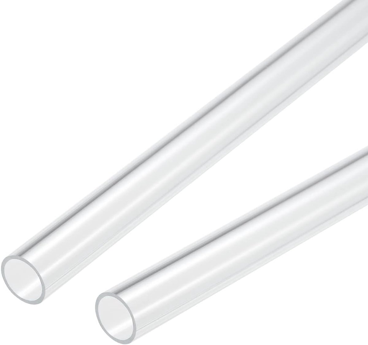 sourcing map Transparante acrylbuis, stijf, rond, 13 mm, ID 15 mm, OD 25,4 cm, voor lampen en zaklampen, koelwatersysteem, 2 stuks