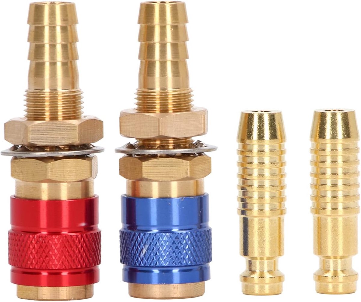 Watergekoelde en Gasadapter Snelkoppeling, Messing Snelkoppeling voor PTA DB MIG TIG-lastoorts(10mm)