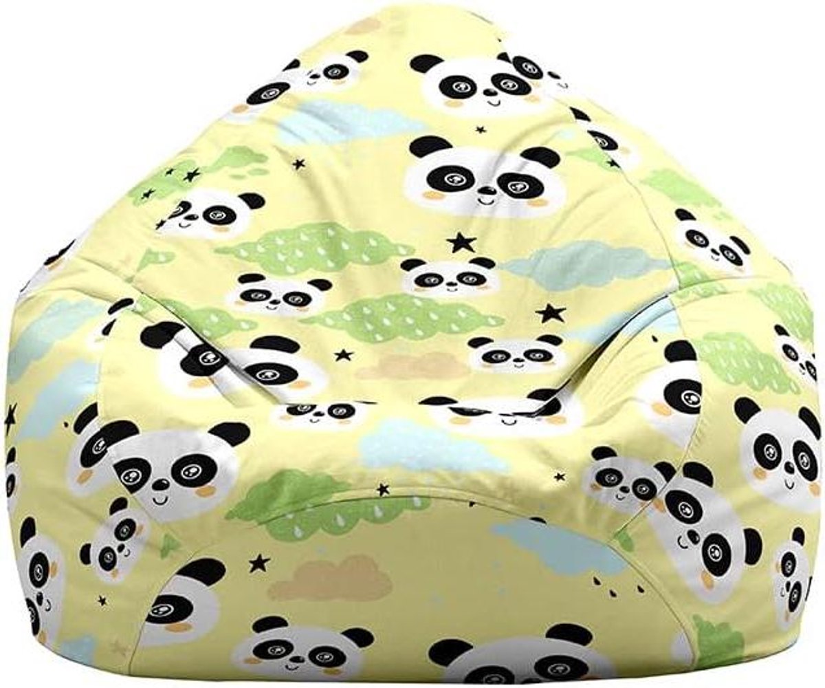 Zitzak Hoezen - Opbergzak Stoel - Speelgoed Opbergen - Met Panda Print - 100x120cm - Meerkleurig