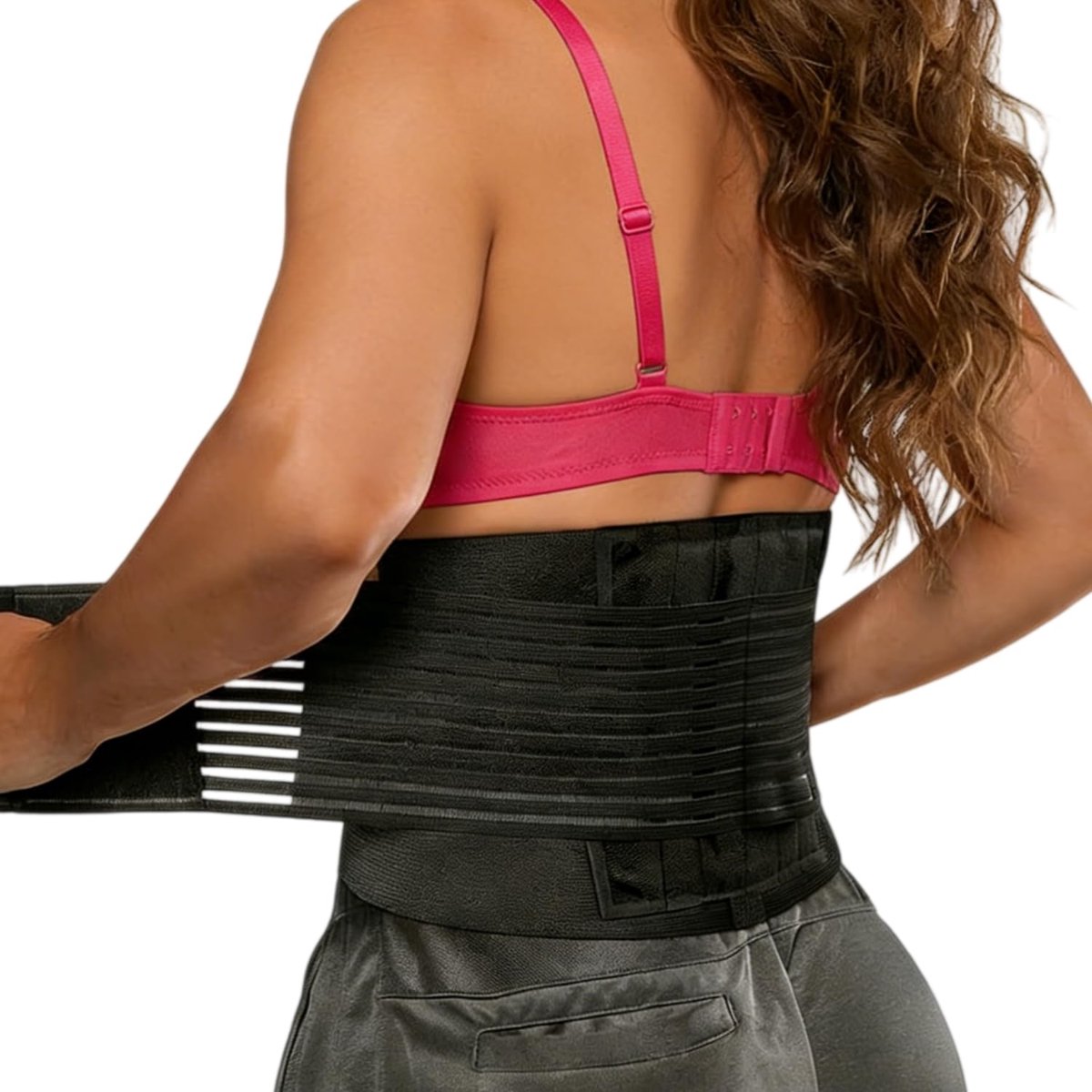 Rugsteunriem voor mannen en vrouwen - Ademende lendensteun met 6 flexibele staven. Ideaal voor sport, kantoor en dagelijks gebruik. Verstelbaar, stabiel en comfortabel-M