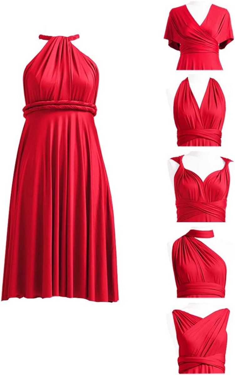 Infinity Bruidsmeisjes Jurken Convertible Wrap Midi Multiway Jurk