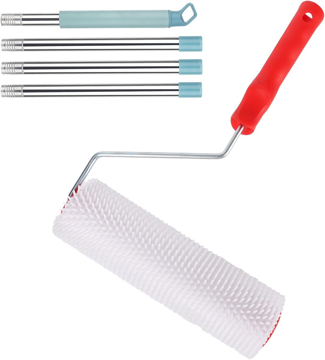 Compensatiemassa 23 cm ontluchtingsroller met 1,5 m lange stang, prikkelroller compensatiemassa nagelroller voor het ontluchten van vloercoatings