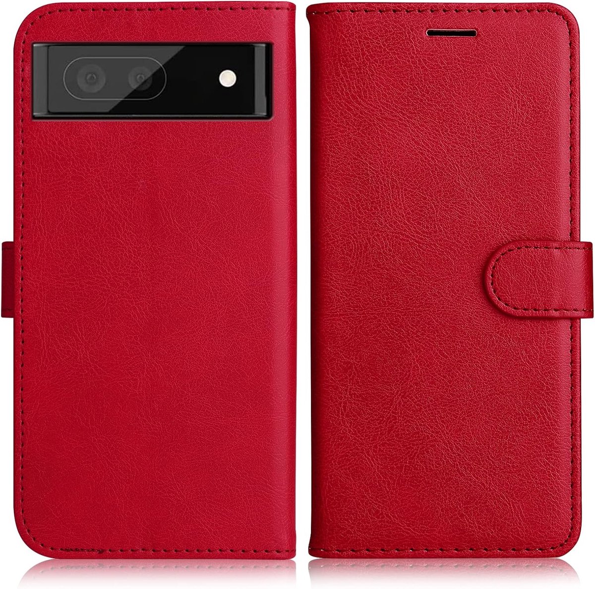 Hoesje voor Google Pixel 6A 5G, Magnetisch PU-Lederen Hoesje met Kaartsleuven Kickstand, Portemonnee Hoesje voor Google Pixel 6A 5G, Rood