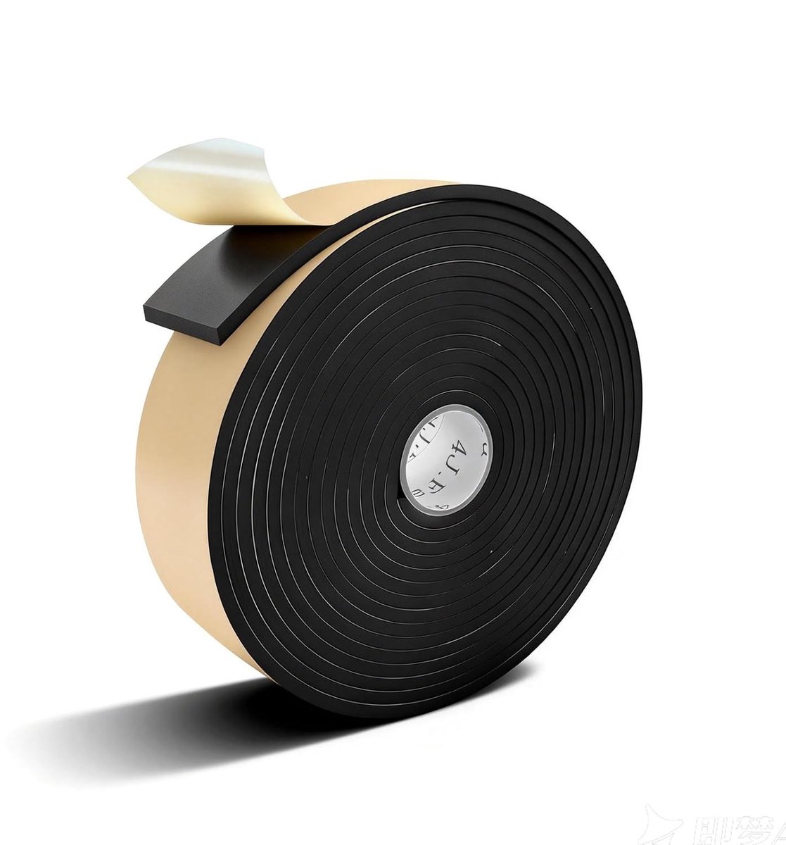Zelfklevend, voor deuren en ramen, van schuimrubber, anti-trilling, botsing, geluidsisolatie, stootvaste isolatie voor ramen, deuren, auto, meubelbescherming (zwart, 3 m (L) x 100 mm