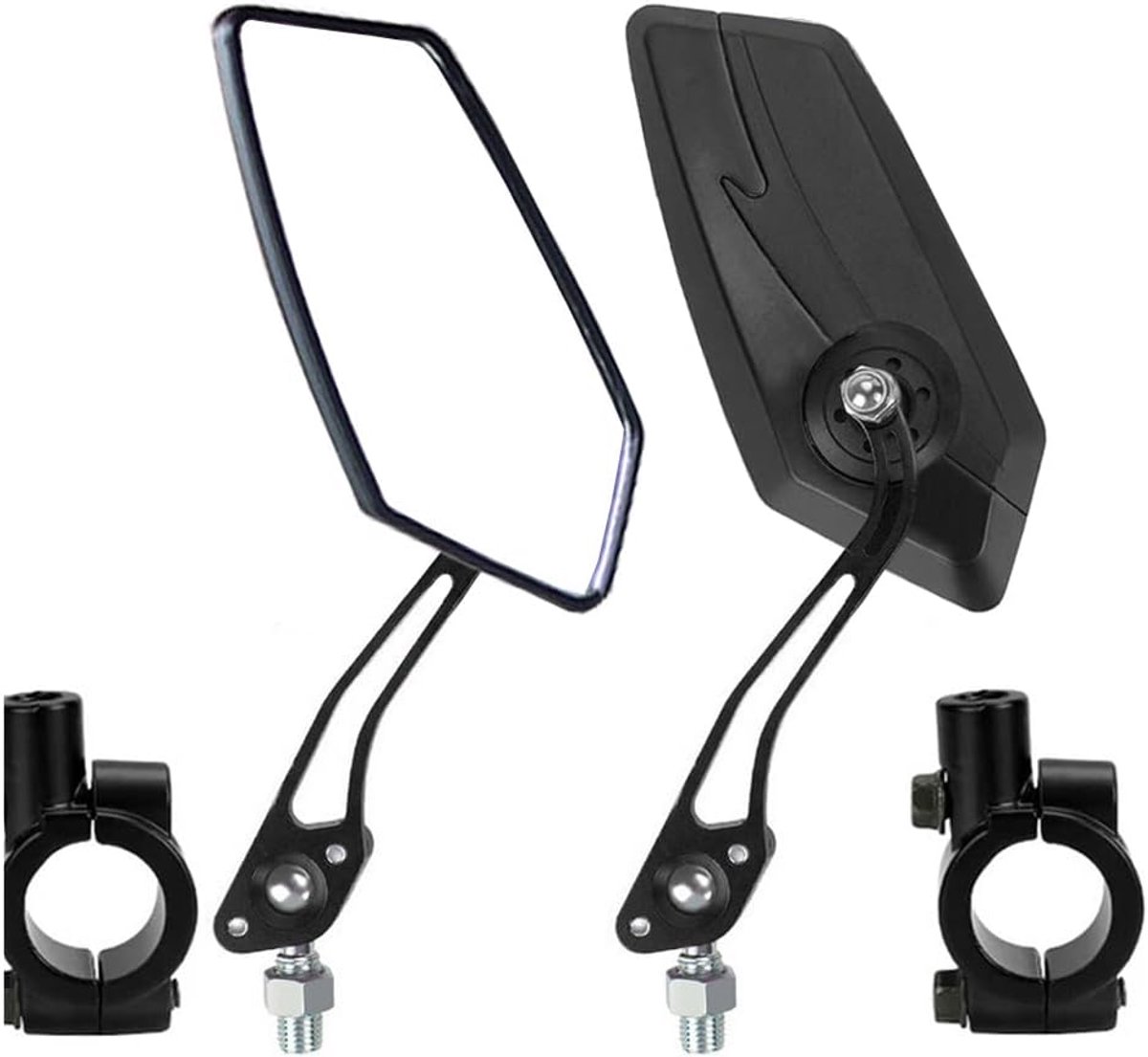 Motorfiets Achteruitkijkspiegel 10mm 8mm Zwart Motor Zijspiegel Aluminium Verstelbaar Stuurspiegels Motorfietsspiegels Motorspiegel Anti-glare met 7/8 inch Montage