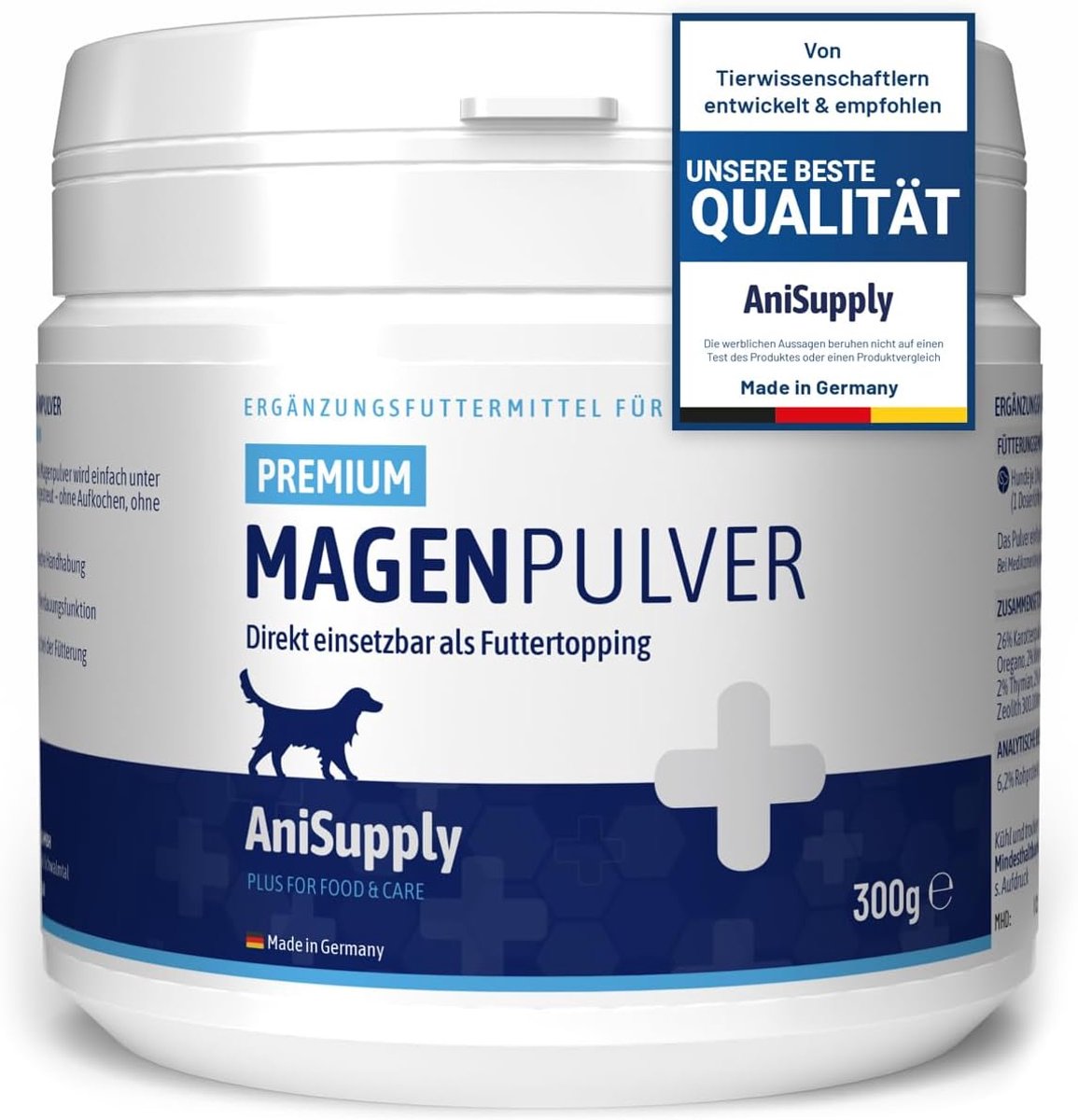 Gastrisch poeder voor honden 300 g - Slijmerige elmenschors - Ondersteuning spijsvertering - SnelShoppen