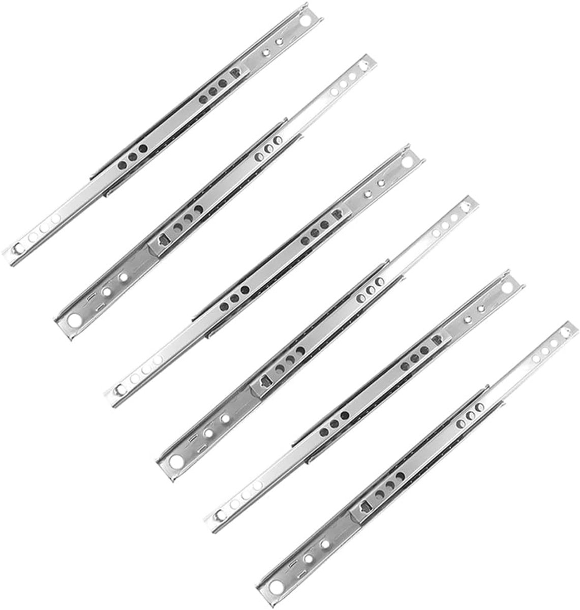 Ladeloper van 17 mm, 2 stuks, 310 mm, met kogellagers, glijrails van metaal, vervangende rails voor keukenkast, zijdelingse montage