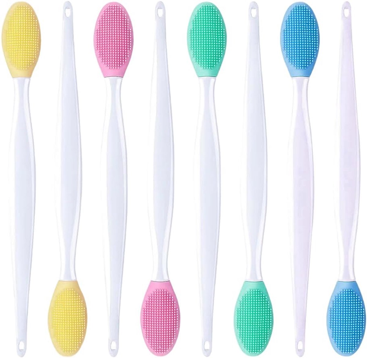 Thijox - Siliconen Lippenpeeling-kwast 8 Stuks - Zachte Dubbelzijdige Lippenborstels van Hoogwaardige Silicone - Ideaal voor Peeling, Verzorging en Ma