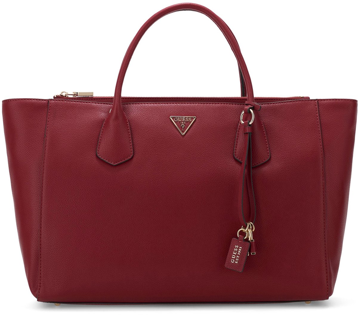 GUESS schoudertas business tas met laptopvak Marissa Tech Tote Red rood