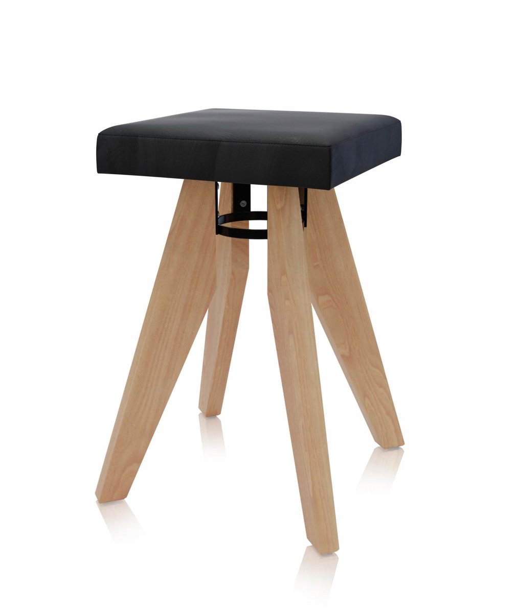 TECHNO BUK Keukenkruk - Zwart Zacht Zitting Houten Frame