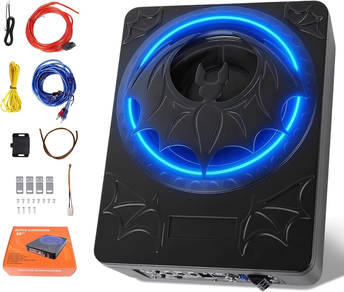 Subwoofer 1200 W - Compact onder het zitvlak - Inclusief audiokabel - Ideaal voor krachtige bas - ShopVlot
