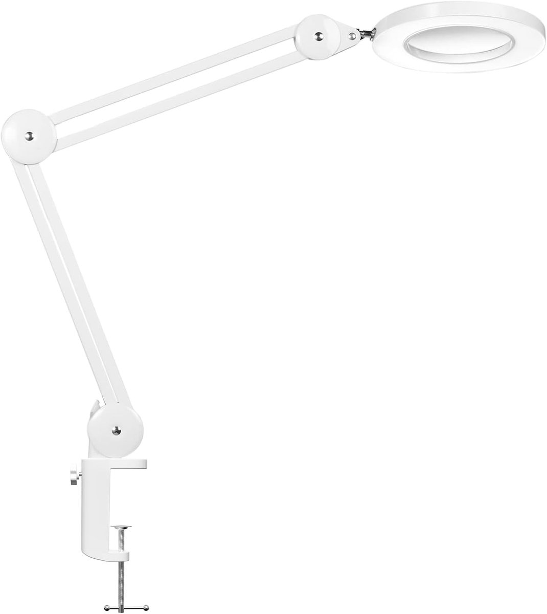 LED vergrootglas lamp 125mm - dimbaar licht in 3 kleuren - zware bureau lamp - ideaal voor hobby en werk - ShopVlot