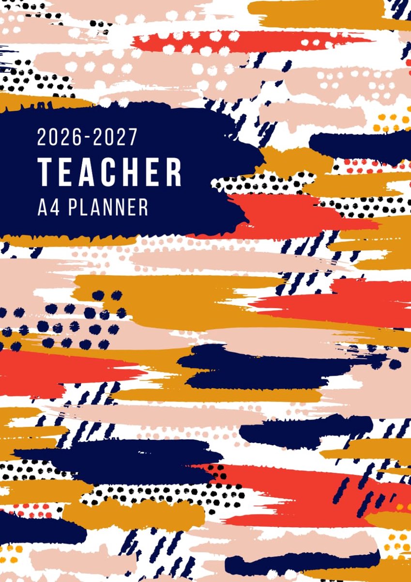 Lesplanner 2026-2027 - A4 Organiser - Abstract ontwerp - Ideaal voor docenten - ShopVlot