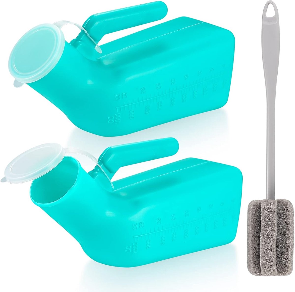 Urinefles voor mannen 1000ml - duurzame plastic - met schroefdeksel - ideaal voor reizen - ShopVlot