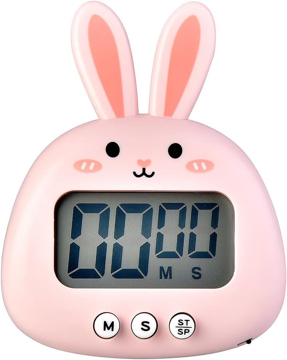Keuken Timer - Schattig Konijn Design - Magnetisch en Compact - Ideaal voor Koken en Lezen - ShopVlot