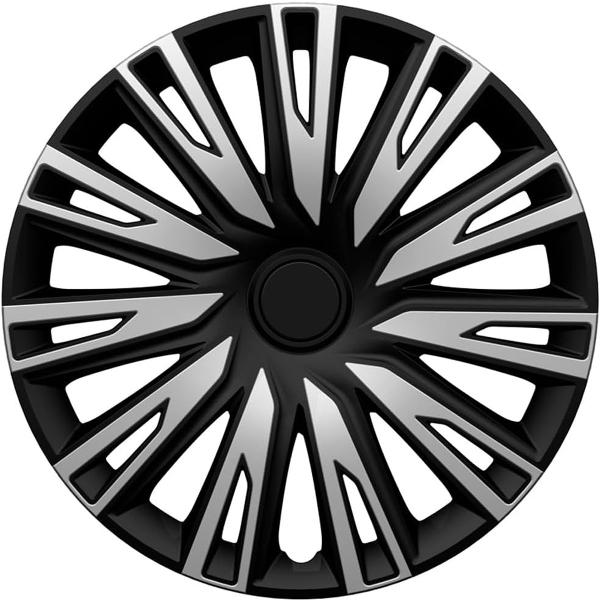 Wieldoppenset 16-inch - zilver/zwart - ABS kunststof - nieuwe look voor je auto - ShopVlot