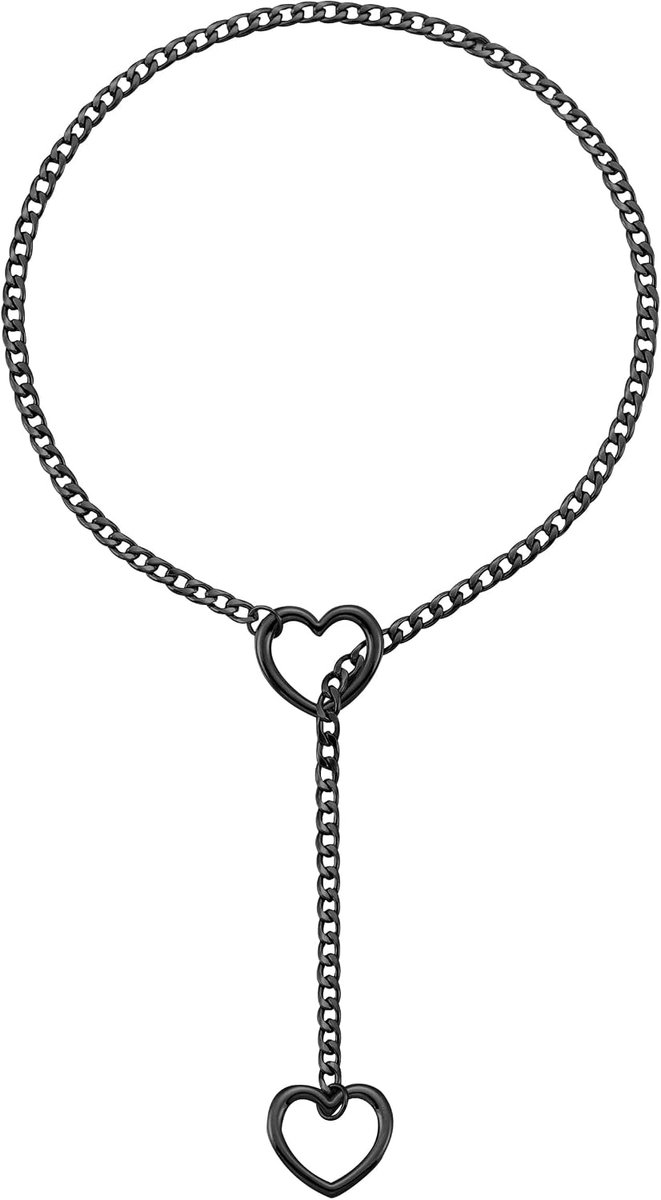 Y-ketting verstelbaar 66-86 cm - zilver/goud/zwart - punk/gothic stijl - trendy accessoire - SnelShoppen