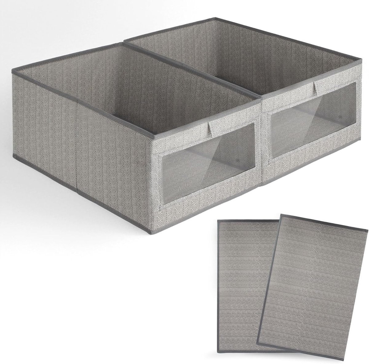 Opbergdozen 44 x 30,5 x 20 cm - stoffen - opvouwbaar - ideaal voor kledingkastorganisatie - ShopVlot