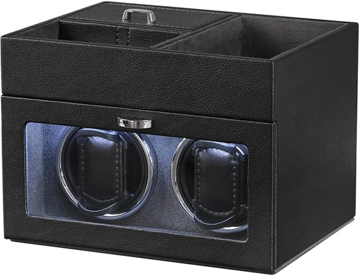 Automatic Uhrenbeweger Box PU Leather Uhrengehäuse mit leisem Motor für Automatikuhren…, elegant - ShopVlot