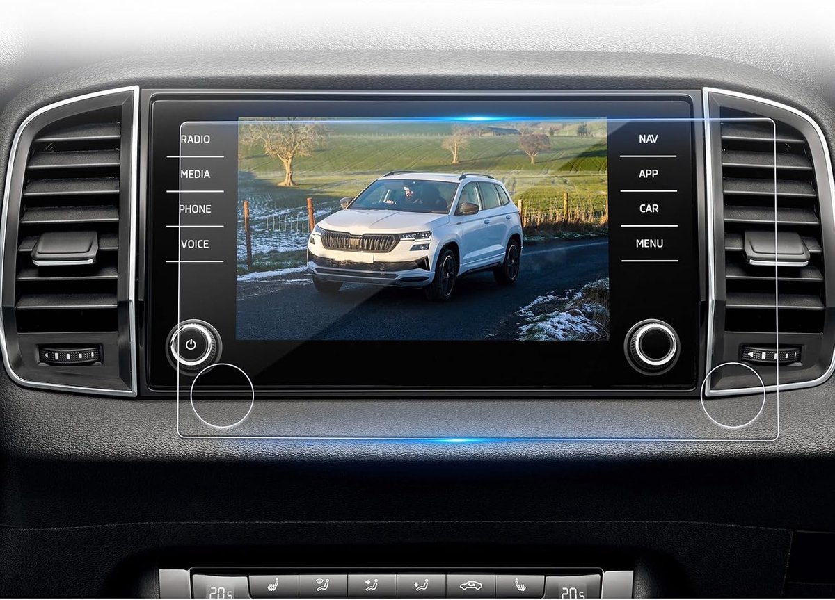 】8 inch pantserglas beschermfolie compatibel met Skoda Karoq 2017-2025 / Kodiaq 2017-2023 – gehard glas - ShopVlot