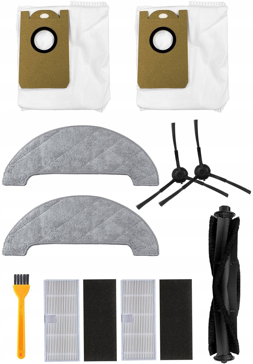 De accessoireset voor VIOMI S9 robotstofzuiger: borstels, filters, dweilen en zakken