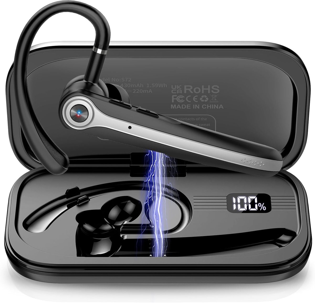 Bluetooth headset V5.4 - draadloos - CVC 8.0 en ENC dual microfoon - handsfree bellen - ShopVlot