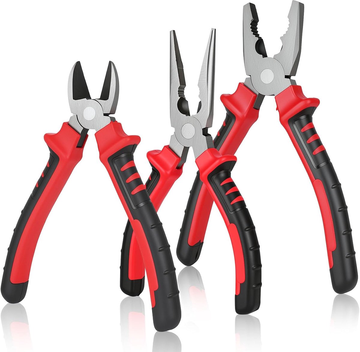 Tangen set 3-delig - 160mm tangen, zijkniptang, combinatietang - ergonomische handgrepen - SnelShoppen