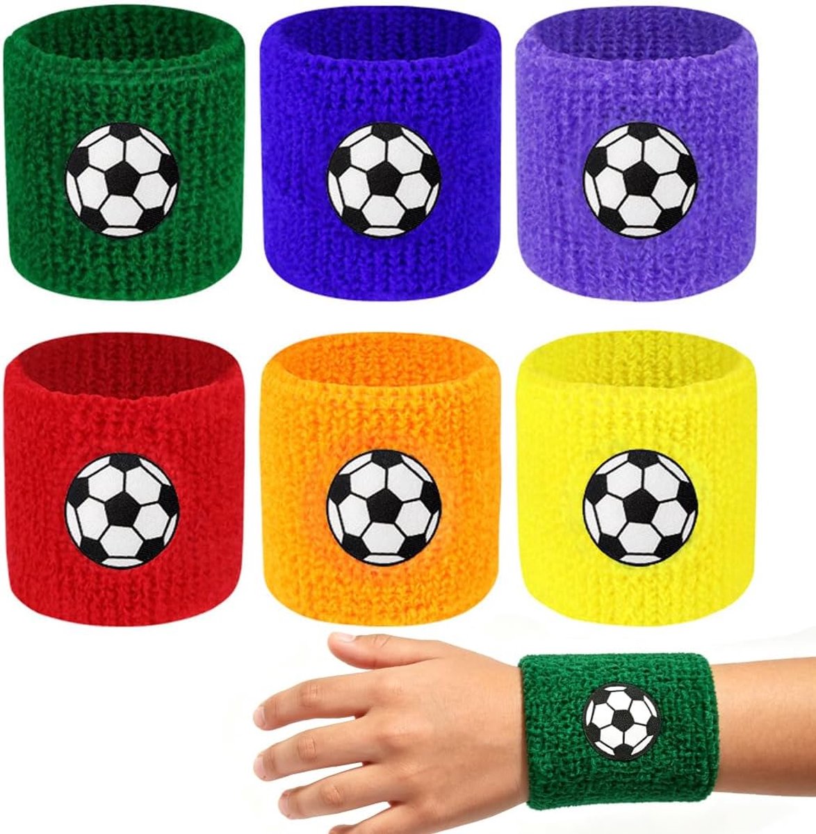 Sportarmbanden voor kinderen - absorberend en zacht - 6 verschillende kleuren - ideaal voor voetbal en training - SnelShoppen